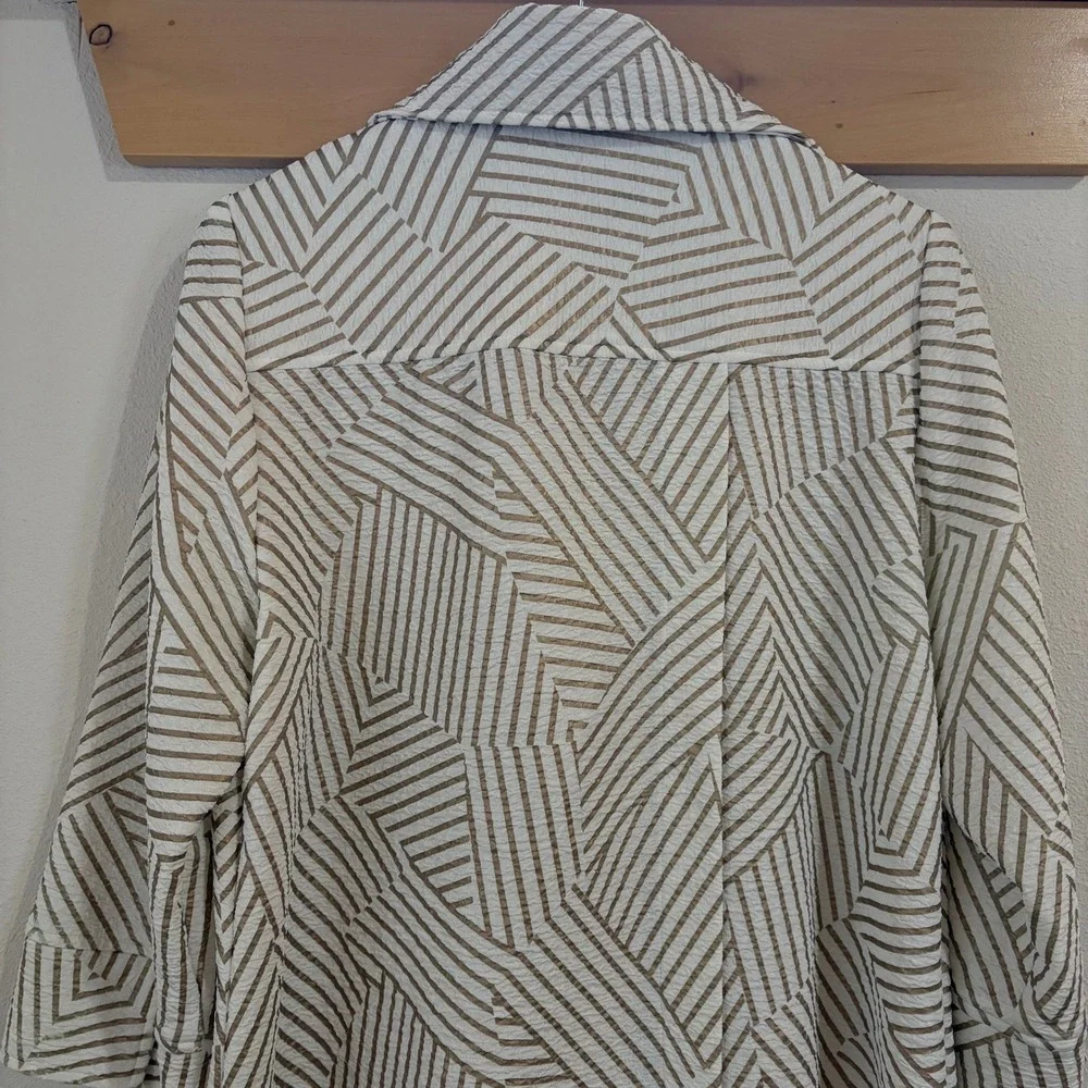 IC by Connie K Blazer Geometric Textured Single Button Jacket Large USA Made - Picture 8 of 10